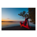 Load image into Gallery viewer, Red Muskoka Chair - Peel &amp; Stick Photo Chalkboard, includes a chisel tip chalk marker
