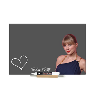 "Taylor Swift Heart - Grey"  PHOTO CHALKBOARD  Includes Chalkboard, Chalk Marker & Stand