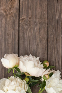 "White Peonies - Veritcal" PHOTO CHALKBOARD - Includes Chalkboard, Chalk Marker and Standine