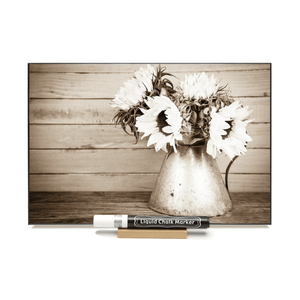 "Sepia Sunflowers" PHOTO CHALKBOARD Includes Chalkboard, Chalk Marker and Stand