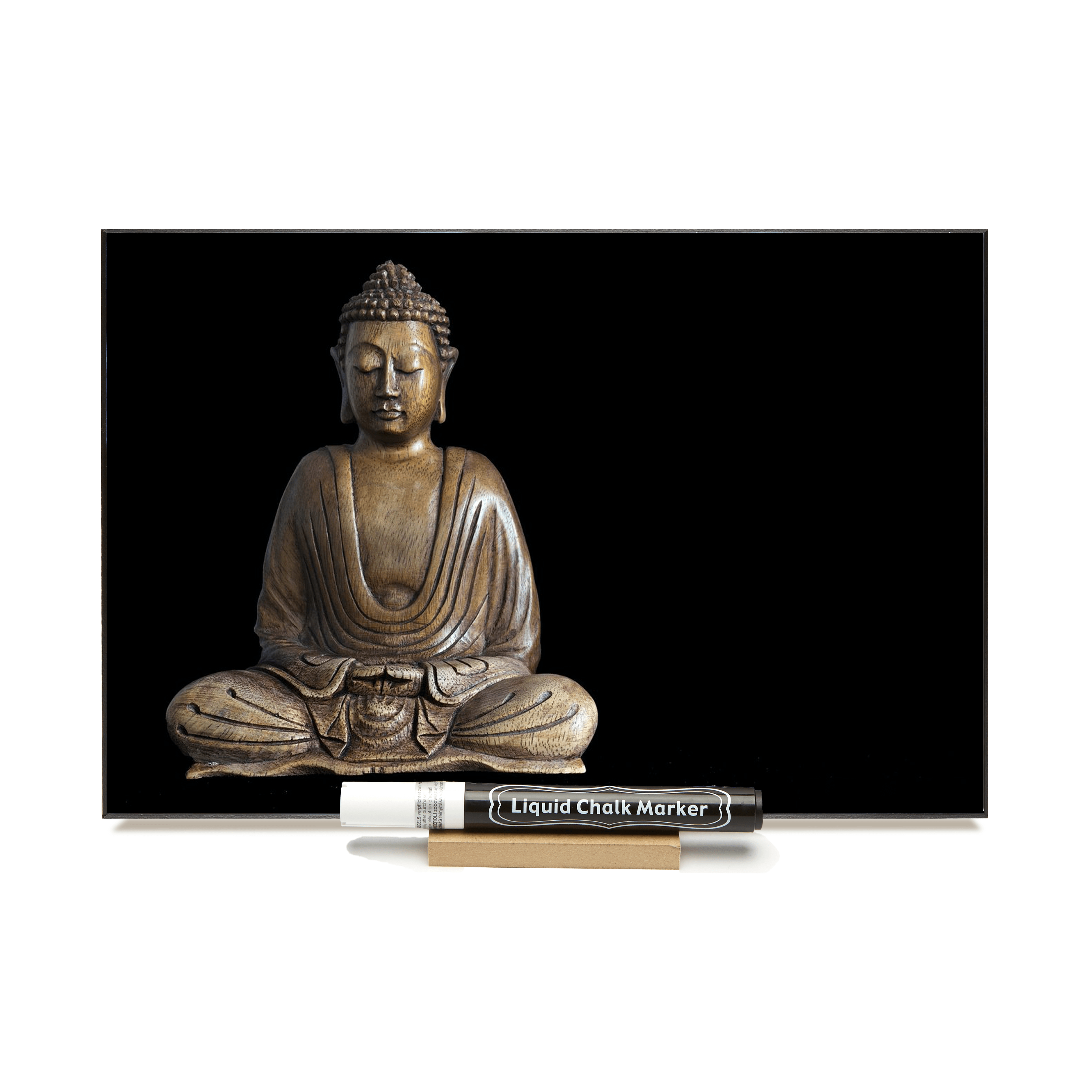 "Black Buddha" PHOTO CHALKBOARD Includes Chalkboard, Chalk Marker and Stand