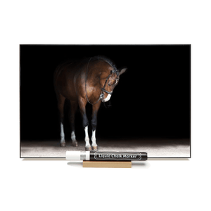 "Brown Horse Standing"  PHOTO CHALKBOARD  Includes Chalkboard, Chalk Marker & Stand