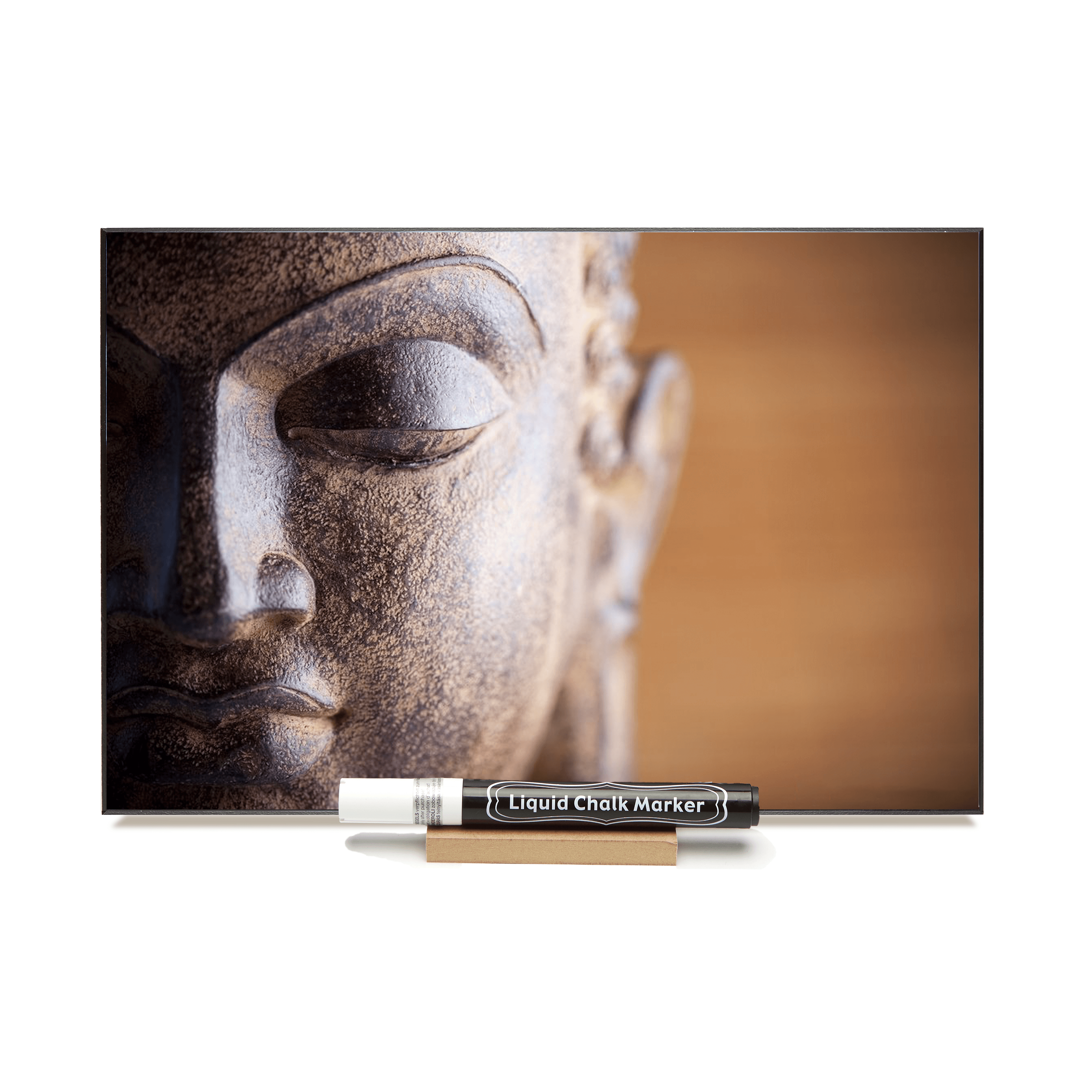 "Buddha Face"  PHOTO CHALKBOARD  Includes Chalkboard, Chalk Marker & Stand