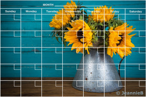Turquoise Sunflowers Calendar