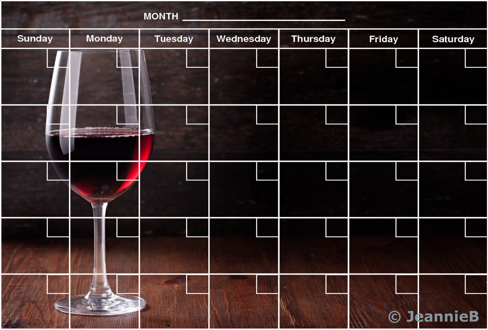 Red Wine Glass Calendar