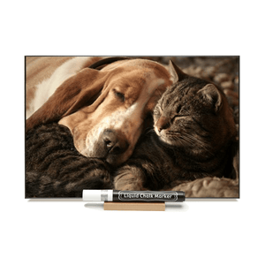 "Cat & Dog"  PHOTO CHALKBOARD  Includes Chalkboard, Chalk Marker and Stand