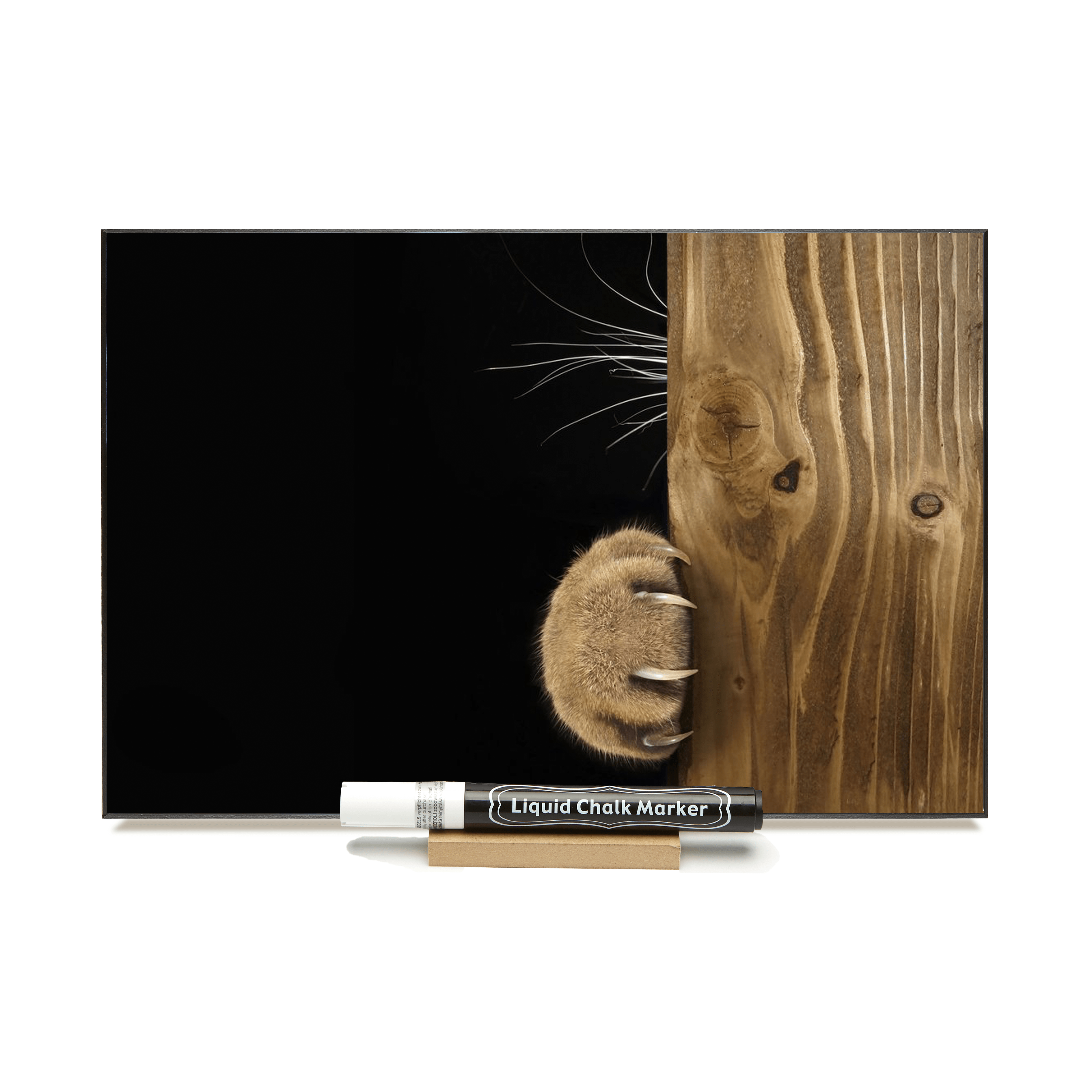 "Cat Hiding"  PHOTO CHALKBOARD Includes Chalkboard, Chalk Marker and Stand