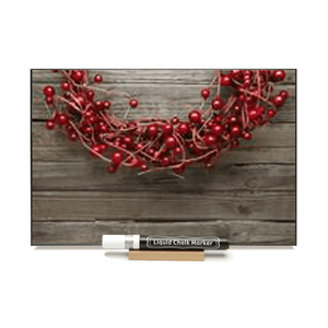 "Cranberry Wreath"  PHOTO CHALKBOARD  Includes Chalkboard, Chalk Marker & Stand