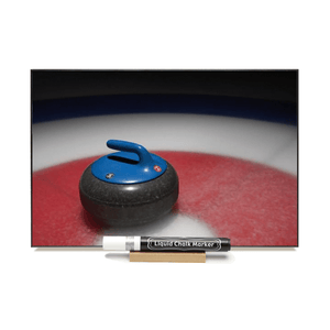 "Curling"  PHOTO CHALKBOARD  Includes Chalkboard, Chalk Marker & Stand