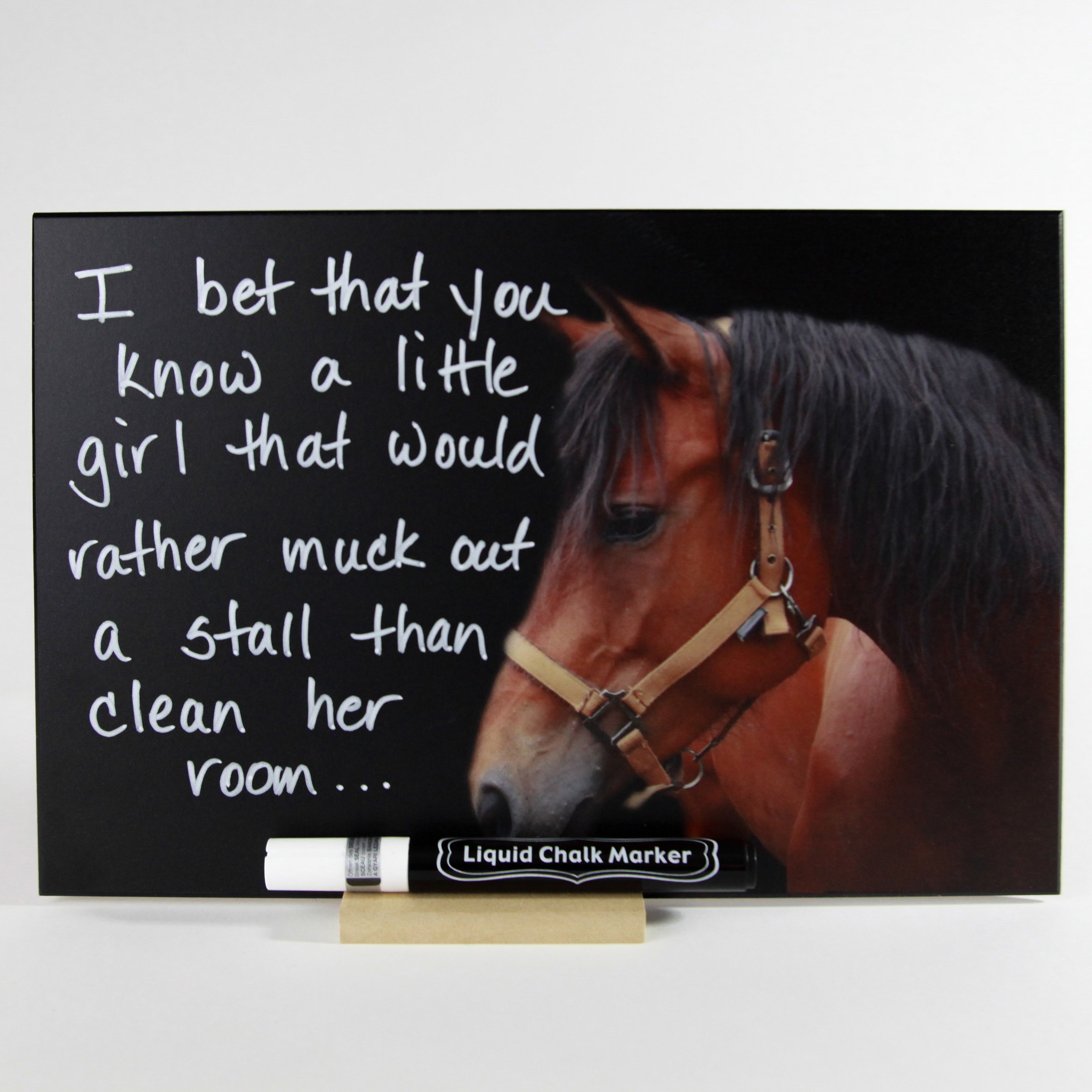 "Horse Silhouette" PHOTO CHALKBOARD  Includes Chalkboard, Chalk Marker and Stand