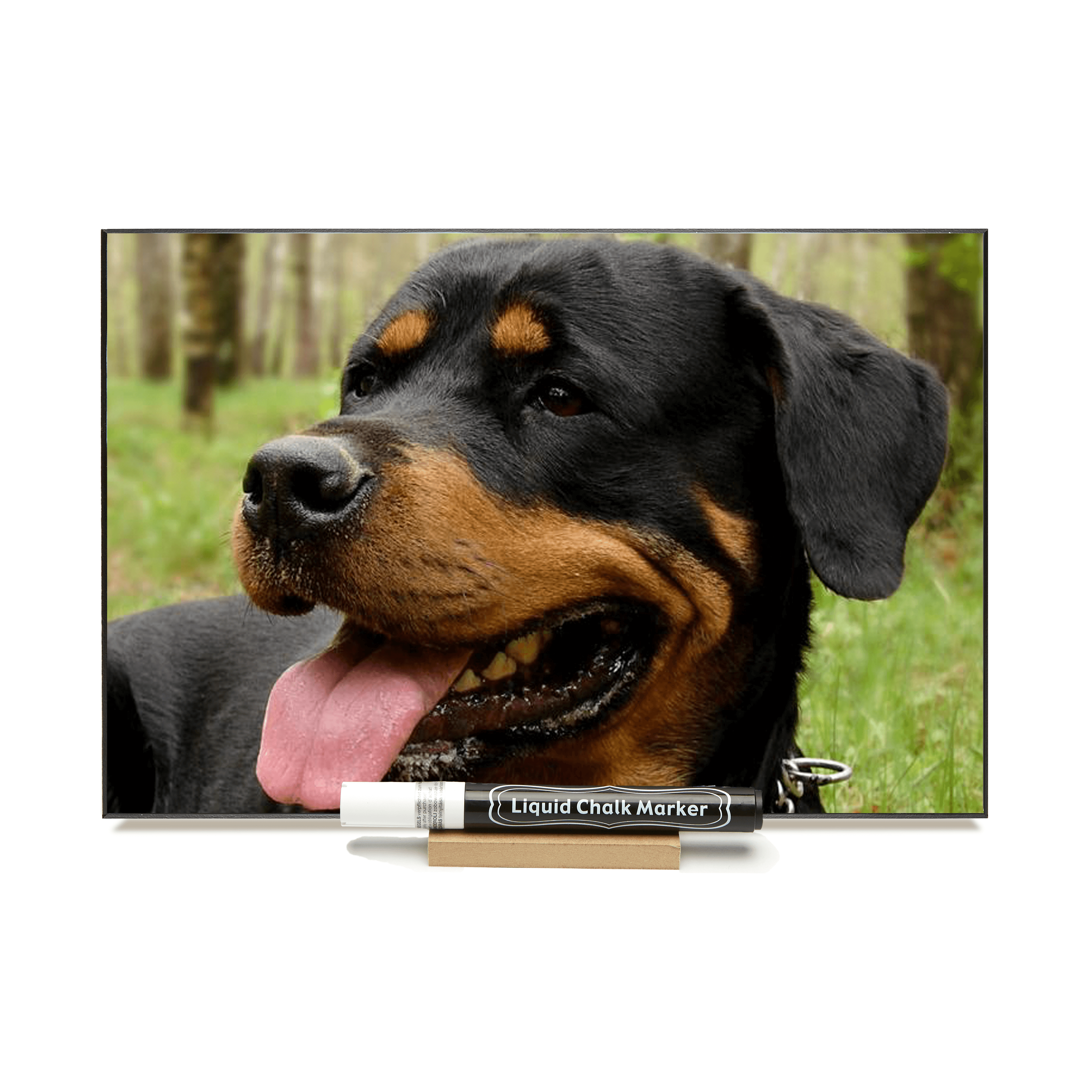 "Rottweiler"  PHOTO CHALKBOARD  Includes Chalkboard, Chalk Marker and Stand