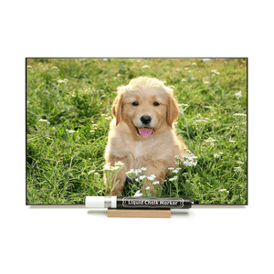 "Golden Pup"  PHOTO CHALKBOARD  Includes Chalkboard, Chalk Marker and Stand