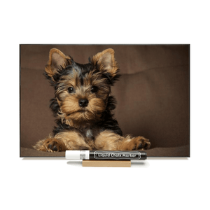 "Yorkie"  PHOTO CHALKBOARD  Includes Chalkboard, Chalk Marker and Stand