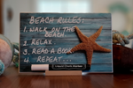 Load image into Gallery viewer, &quot;Barnboard Starfish&quot; PHOTO CHALKBOARD Includes Chalkboard, Chalk Marker and Stand
