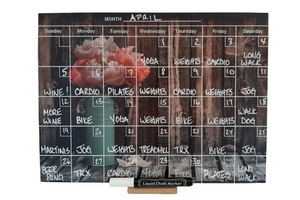 "Peonies" Calendar PHOTO  CHALKBOARD Includes Chalkboard, Chalk Marker and Stand