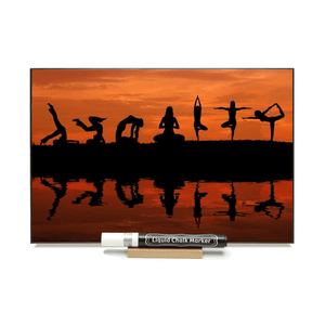 "Red Horizontal Yoga"  PHOTO CHALKBOARD  Includes Chalkboard, Chalk Marker & Stand