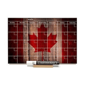 "Vintage Canada Flag" Calendar PHOTO  CHALKBOARD Includes Chalkboard, Chalk Marker and Stand